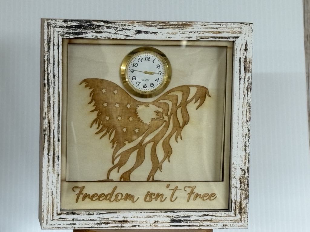 5x5 shadow box Freedom isn't Free Clock