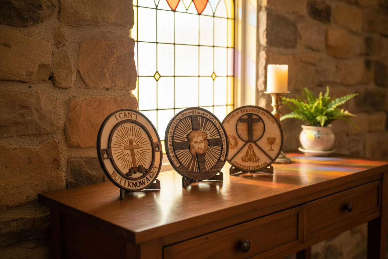 Medallions in Church Reception Area