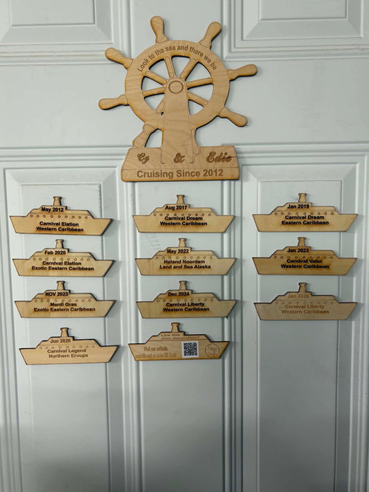 Cruise Ship Door Hanger – Personalized Wooden Décor