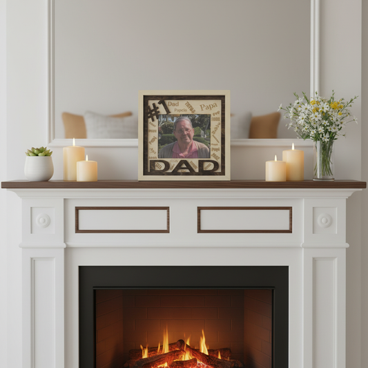 #1 Dad Shadow Box on Mantle