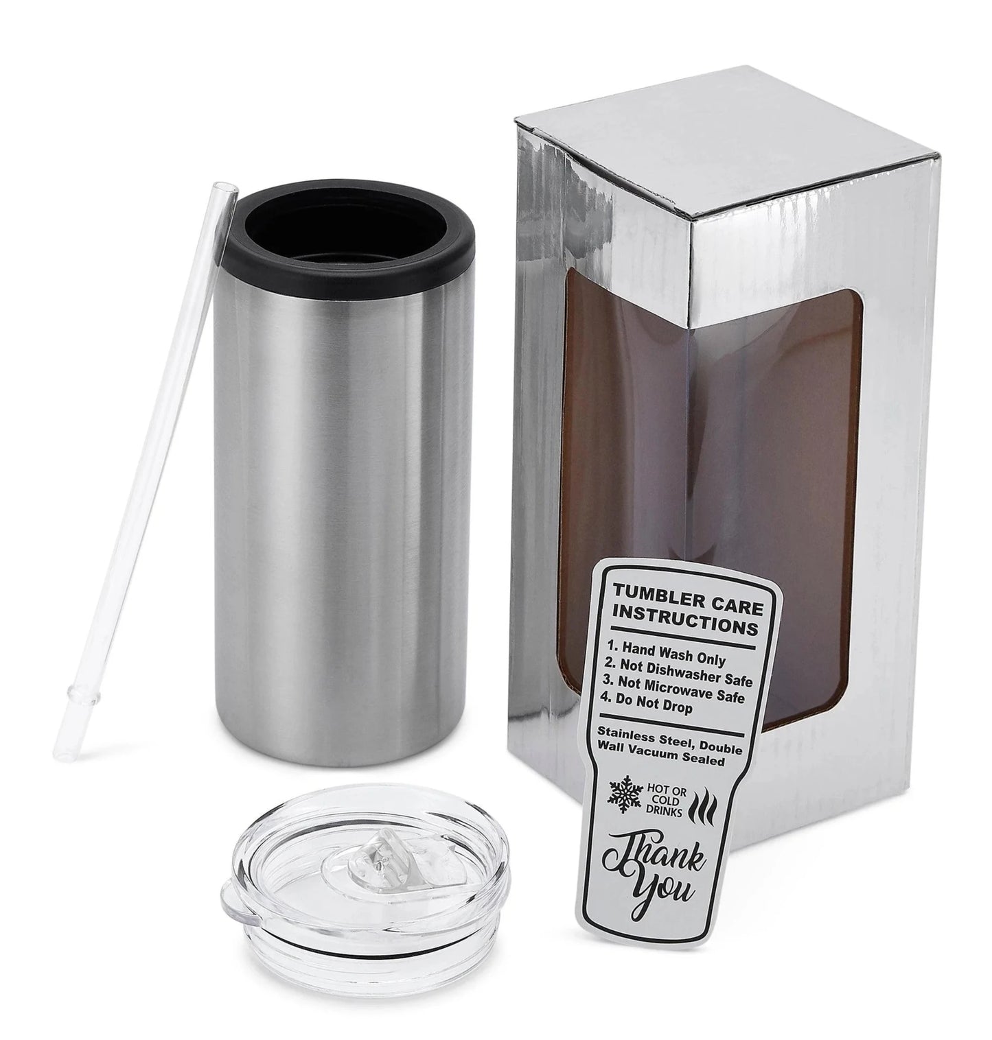 12oz Stainless Steel Slim tumbler or Koozie (Duozie)