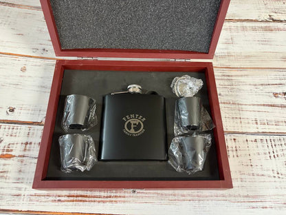 Flask and Box Sets - Wood presentation box.