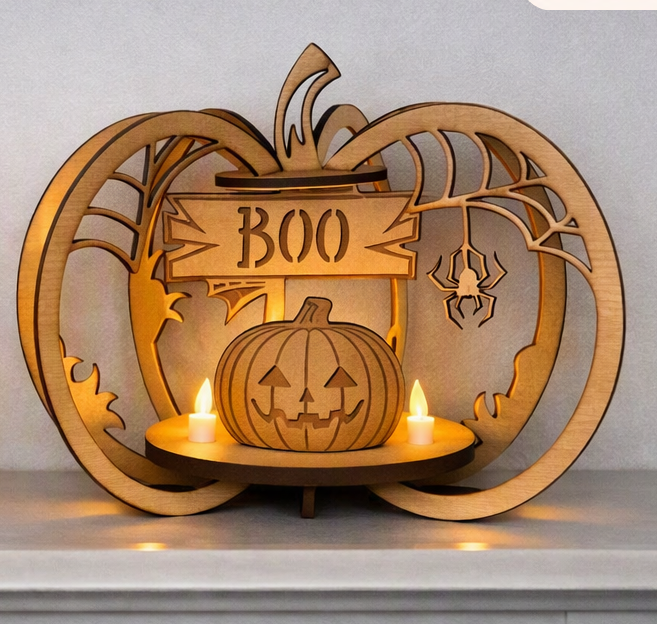 3D Pumpkins Laser Cut and Etched