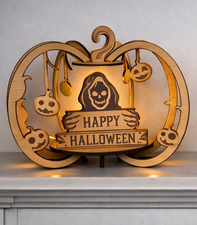 3D Pumpkins Laser Cut and Etched
