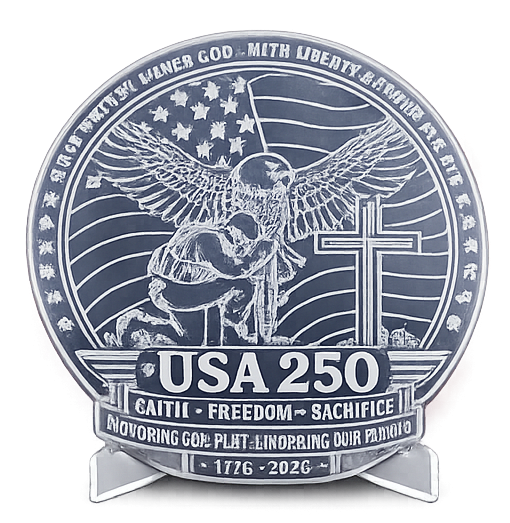 250th USA Birthday - Displaying Faith, Freedom, and sacrifice