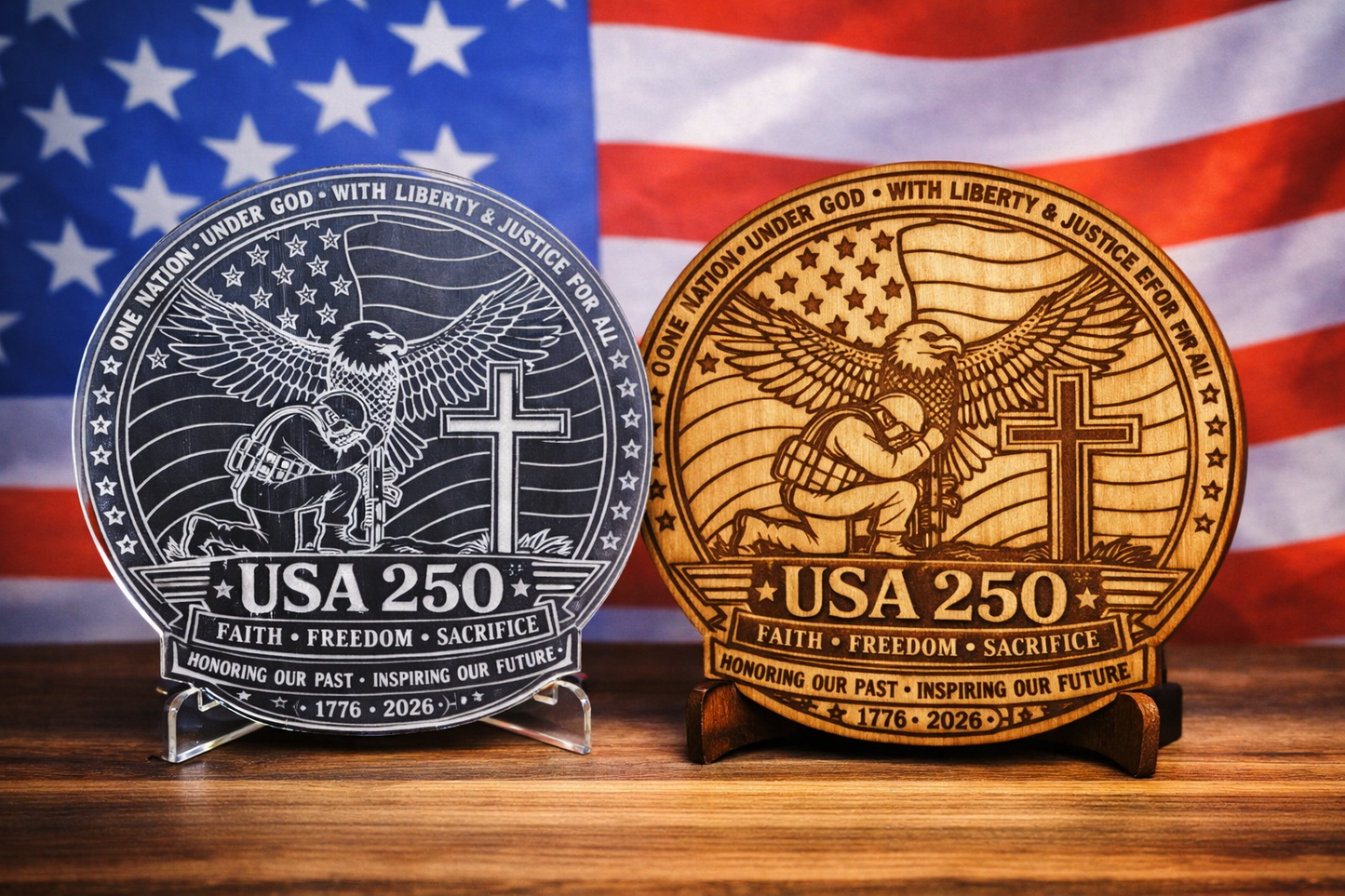 250th USA Birthday - Displaying Faith, Freedom, and sacrifice
