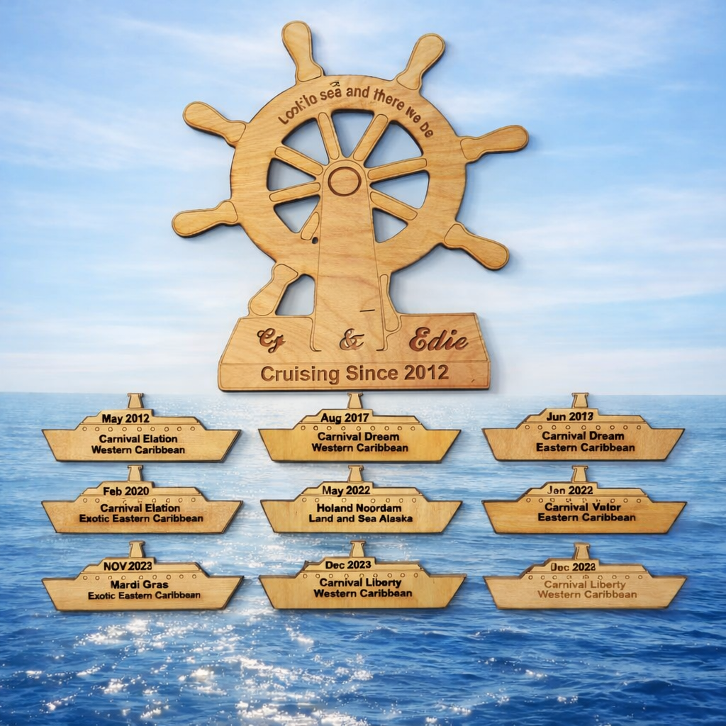 Cruise Ship Door Hanger – Personalized Wooden Décor