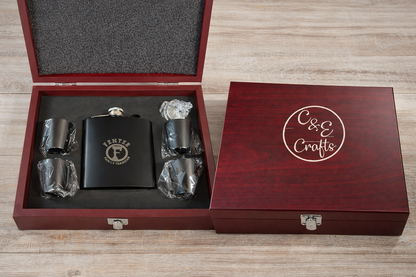 Flask and Box Sets - Wood presentation box.