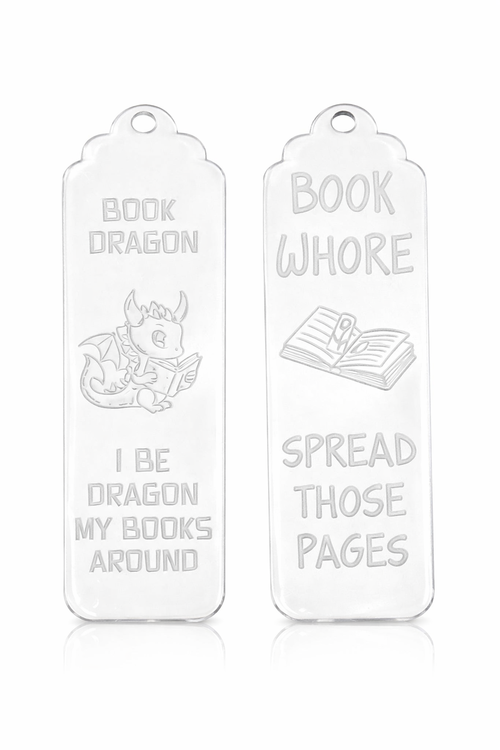 Laser Etch wood or acrylic bookmarks.