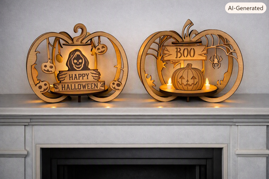 3D Pumpkins Laser Cut and Etched