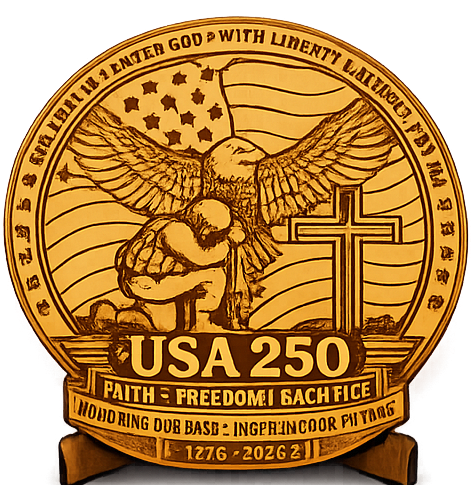 250th USA Birthday - Displaying Faith, Freedom, and sacrifice