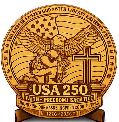 250th USA Birthday - Displaying Faith, Freedom, and sacrifice