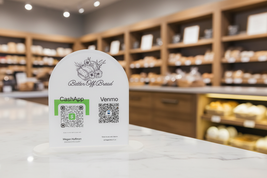Acrylic Table Sign on Store Counter