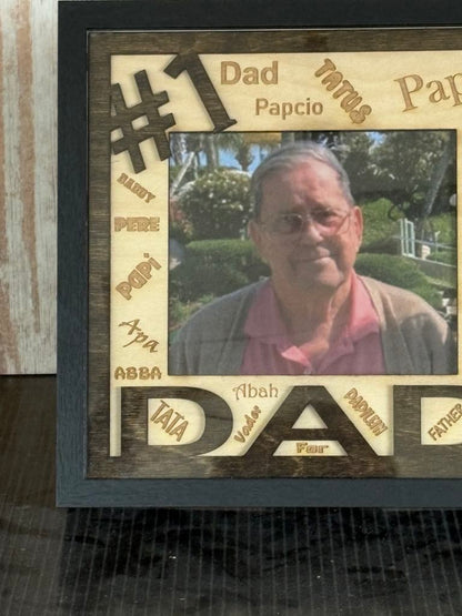 #1 Dad Shadow Box Picture Frame – Laser‑Cut Gift for Fathers