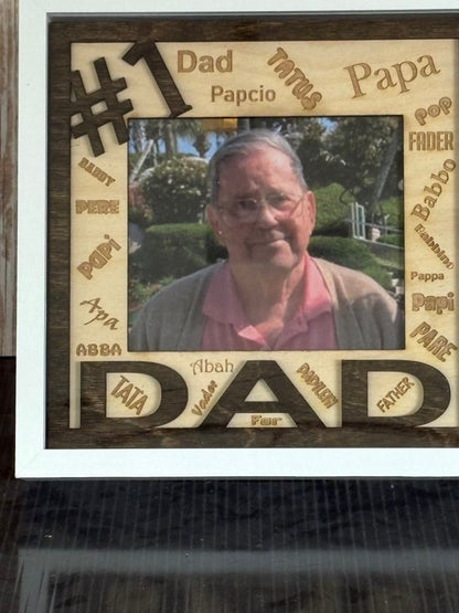 #1 Dad Shadow Box Picture Frame – Laser‑Cut Gift for Fathers