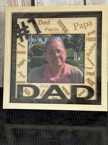 #1 Dad Shadow Box Picture Frame – Laser‑Cut Gift for Fathers