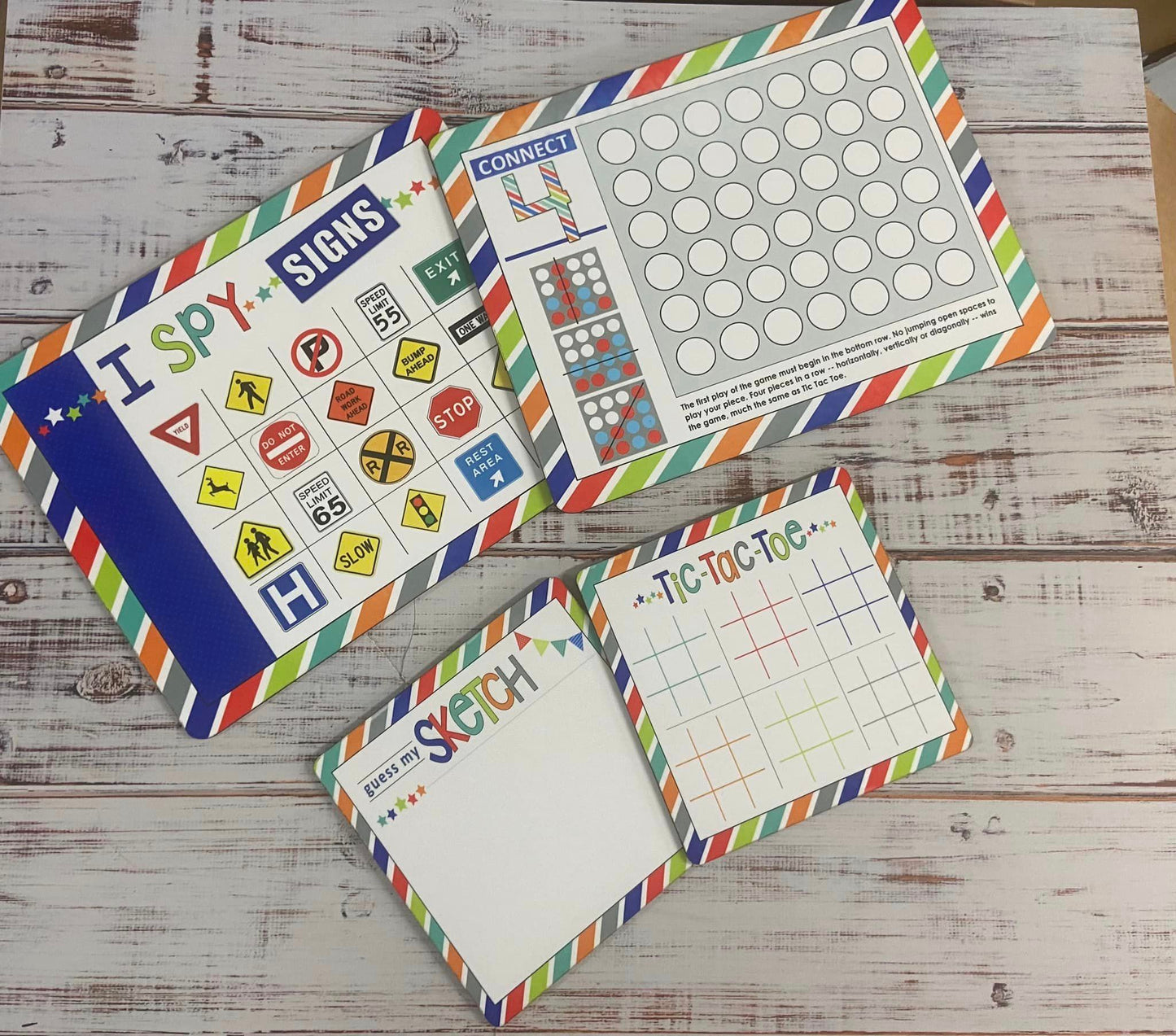 Dry Erase Board Games - Fun in the back Seat