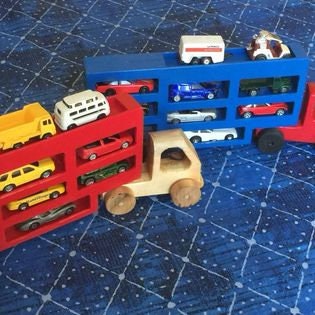 Wooden Toy - Car Carrier Truck and Trailer