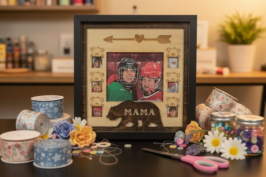 Mama Bear Shadow Box - Craft Room Scene