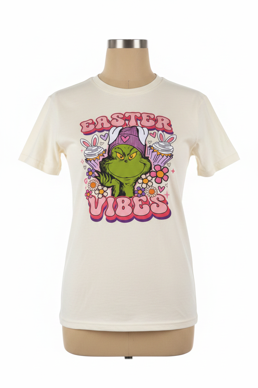 Easter Tee - Grinch on Tan Mannequin