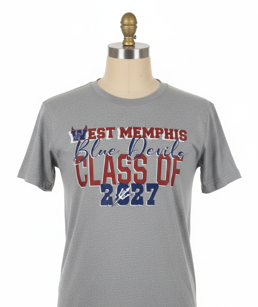 West Memphis Blue Devils Class of 2027 Tee - Mannequin