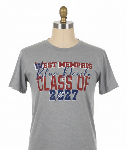 West Memphis Blue Devils Class of 2027 Tee - Mannequin