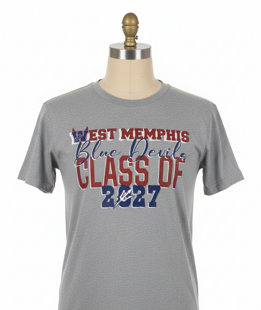 West Memphis Blue Devils Class of 2027 Tee - Mannequin