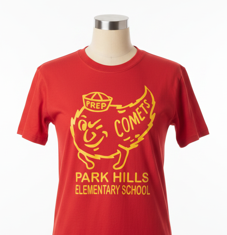 Park Hills Comets Tee - Tan Torso Mannequin