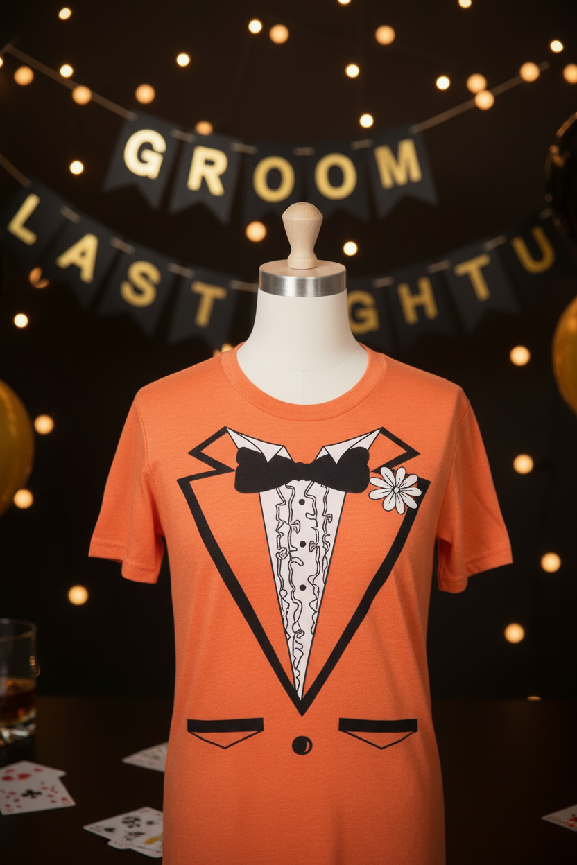 Orange Tuxedo Tee - Bachelor Party