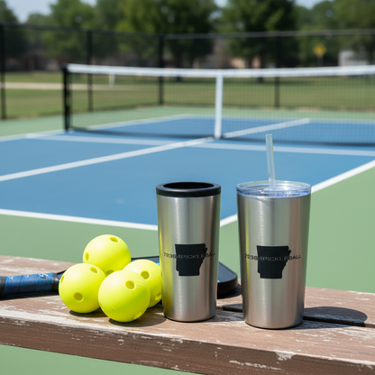 Pickleball Tumbler & Koozie at the Court