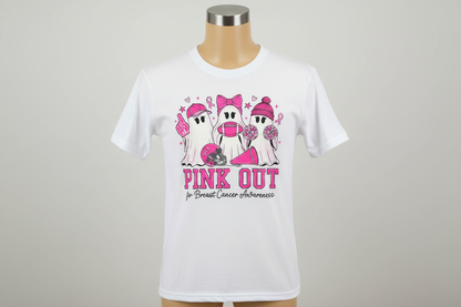 Pink Out Breast Cancer Awareness – White Tee Mockup