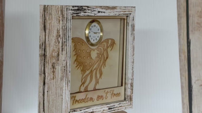 5x5 shadow box Freedom isn't Free Clock